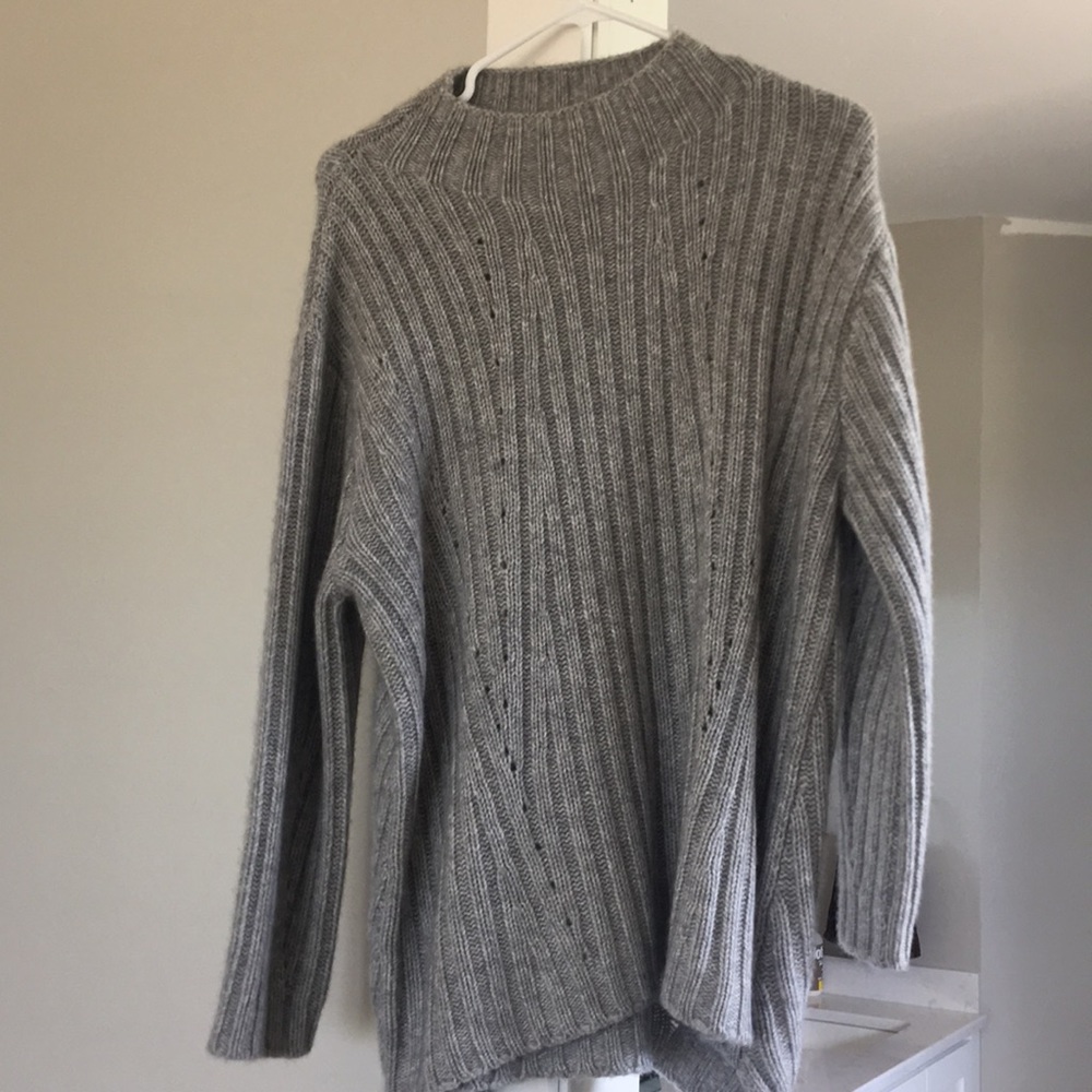 Grey Cashmere Oversized Sweater